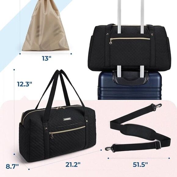 EUC BAGSMART Travel Duffle Bag 31L Quilted Weekender Overnight Bag - Picture 8 of 9